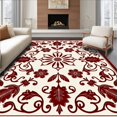 thumbnail image 1 of ODIKA 2'x3' Machine Washable Non-Slip Area Rug, Botanical Vine Scrolls with Stylized Floral Blooms and Ornamental Detailing High Traffic Rug, Ivory, 381811, 1 of 7
