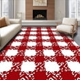 thumbnail image 1 of ODIKA 2'x3' Machine Washable Non-Slip Area Rug, Buffalo Checkered Farmhouse Lattice Holiday Hearth Accent High Traffic Rug, Red, 506394, 1 of 5