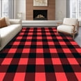 thumbnail image 1 of ODIKA 2'x3' Machine Washable Non-Slip Area Rug, Buffalo Plaid Farmhouse Doormat Welcome Entrance Holiday High Traffic Rug, Red, 622555, 1 of 7