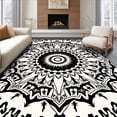 thumbnail image 1 of ODIKA 2'x3' Machine Washable Non-Slip Area Rug, Burst with Symmetrical Florals High Traffic Rug with Pad, Black, 532203, 1 of 8