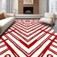 thumbnail image 1 of ODIKA 2'x3' Machine Washable Non-Slip Area Rug, Cane Stripe with Sweet Holiday Charm High Traffic Rug with Pad, Red, 507722, 1 of 8
