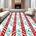 thumbnail image 1 of ODIKA 2'x3' Machine Washable Non-Slip Area Rug, Cane Stripe Seasonal Crafting Kit for Beginner Artisans High Traffic Rug, Red, 644017, 1 of 7