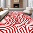 thumbnail image 1 of ODIKA 2'x3' Machine Washable Non-Slip Area Rug, Cane Stripe Swirl Indoor Floor High Traffic Rug, Red, 610326, 1 of 7