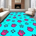 thumbnail image 1 of ODIKA 2'x3' Machine Washable Non-Slip Area Rug, Cartoon Cat Paw Print Making Kit DIY Needlework High Traffic Rug with Pad, Blue, 726753, 1 of 8