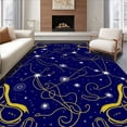 thumbnail image 1 of ODIKA 2'x3' Machine Washable Non-Slip Area Rug, Celestial Constellation Map Adorned By Starry Night Swirls High Traffic Rug with Pad, Blue, 537765, 1 of 8