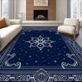 thumbnail image 1 of ODIKA 2'x3' Machine Washable Non-Slip Area Rug, Celestial Constellation Maze Decorative Flooring High Traffic Rug with Pad, Blue, 582819, 1 of 8