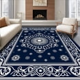 thumbnail image 1 of ODIKA 2'x3' Machine Washable Non-Slip Area Rug, Celestial Constellation Midnight Medallion Radiant Starburst Swirl High Traffic Rug, Blue, 449758, 1 of 7