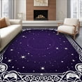 thumbnail image 1 of ODIKA 2'x3' Machine Washable Non-Slip Area Rug, Celestial Galaxy Devotional With Padded Cushion High Traffic Rug, Purple, 725672, 1 of 7