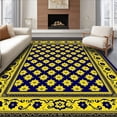 thumbnail image 1 of ODIKA 2'x3' Machine Washable Non-Slip Area Rug, Celestial Mosaic with Interlocking Diamonds and Ornamental Filigree High Traffic Rug with Pad, Blue, 611655, 1 of 8