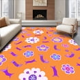 thumbnail image 1 of ODIKA 2'x3' Machine Washable Non-Slip Area Rug, Charming Aesthetic Cloudscape Adorned with Floating Ribbons and Sparkly Orbs High Traffic Rug, Orange, 700270, 1 of 7