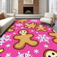 thumbnail image 1 of ODIKA 2'x3' Machine Washable Non-Slip Area Rug, Charming Christmas Cookie and Snowflake Medley with Festive Flair High Traffic Rug, Pink, 740385, 1 of 7