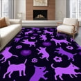 thumbnail image 1 of ODIKA 2'x3' Machine Washable Non-Slip Area Rug, Charming Pet Themed Circular with Cute Animal High Traffic Rug, Purple, 594834, 1 of 7