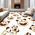 thumbnail image 1 of ODIKA 2'x3' Machine Washable Non-Slip Area Rug, Charming Pup Faces with Abstract Animal Inspired High Traffic Rug with Pad, Brown, 728846, 1 of 8