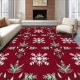 thumbnail image 1 of ODIKA 2'x3' Machine Washable Non-Slip Area Rug, Charming Yuletide Flurry Decorative Arrangement Hearth High Traffic Rug with Pad, Red, 629515, 1 of 8