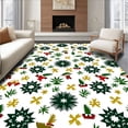 thumbnail image 1 of ODIKA 2'x3' Machine Washable Non-Slip Area Rug, Cheerful Winter Elf Parade with Interlocking Starbursts and Evergreen Details High Traffic Rug, Green, 733625, 1 of 7