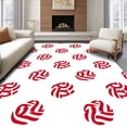 thumbnail image 1 of ODIKA 2'x3' Machine Washable Non-Slip Area Rug, Classic Baseball Stitch Sports Art Design High Traffic Rug, Red, 672925, 1 of 7