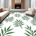 thumbnail image 1 of ODIKA 2'x3' Machine Washable Non-Slip Area Rug, Classic Evergreen Sprig and Ornament Arrangement with Frosted Snow Detail High Traffic Rug, Green, 739320, 1 of 7