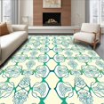 thumbnail image 1 of ODIKA 2'x3' Machine Washable Non-Slip Area Rug, Classic Lattice Featuring Delicate Scrollwork and Dot Accents High Traffic Rug with Pad, Beige, 598458, 1 of 8