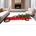 thumbnail image 1 of ODIKA 2'x3' Machine Washable Non-Slip Area Rug, Classic Pickup with Evergreen Branches and Twinkling Ornament Details High Traffic Rug, Red, 739389, 1 of 7
