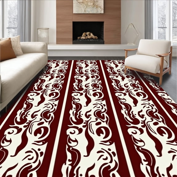 ODIKA 2x3 Machine Washable Non-Slip Area Rug, Classic Sheet Music Overlaid with Piano Keys and Bass Drum High Traffic Rug, Brown, 545061