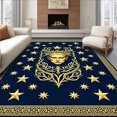 thumbnail image 1 of ODIKA 2'x3' Machine Washable Non-Slip Area Rug, Classic Shepherd Head Motif With Interlocking High Traffic Rug, Gold, 640095, 1 of 7