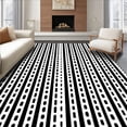 thumbnail image 1 of ODIKA 2'x3' Machine Washable Non-Slip Area Rug, Classic Striped Plaid With Bold Contrasting Lines High Traffic Rug, Black, 458238, 1 of 7