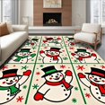 thumbnail image 1 of ODIKA 2'x3' Machine Washable Non-Slip Area Rug, Classic Vintage Snowman Family Nostalgic Yuletide Scene High Traffic Rug, White, 652317, 1 of 7
