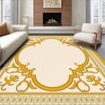 thumbnail image 1 of ODIKA 2'x3' Machine Washable Non-Slip Area Rug, Classical with Timeworn Sanctuary Motifs High Traffic Rug with Pad, Gold, 661266, 1 of 8