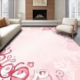 thumbnail image 1 of ODIKA 2'x3' Machine Washable Non-Slip Area Rug, Cloudburst Dreamscape with Whimsical Swirl Motifs and Subtle Ombre Hues High Traffic Rug, Pink, 530606, 1 of 7