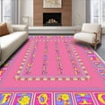 thumbnail image 1 of ODIKA 2'x3' Machine Washable Non-Slip Area Rug, Colorful Alphabet Blocks with Shapes and Numbers Interactive Puzzle High Traffic Rug with Pad, Pink, 697800, 1 of 8