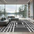 thumbnail image 1 of ODIKA 2'x3' Machine Washable Non-Slip Area Rug, Contemporary Black & Geometric Design High Traffic Rug, Black, 889919, 1 of 7