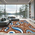 thumbnail image 1 of ODIKA 2'x3' Machine Washable Non-Slip Area Rug, Contemporary Swirling Motif with Elegant Flowing Designs High Traffic Rug with Pad, Brown, 926674, 1 of 8
