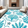 thumbnail image 1 of ODIKA 2'x3' Machine Washable Non-Slip Area Rug, Coral Reef Starfish Seashell Foam Bath High Traffic Rug, Blue, 707792, 1 of 7