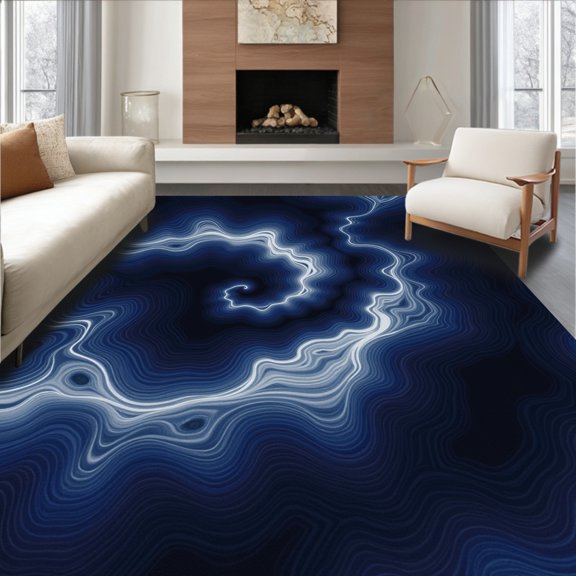 ODIKA 2x3 Machine Washable Non-Slip Area Rug, Cosmic Nebula Modern Stylish Contemporary High Traffic Rug, Blue, 524559