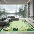 thumbnail image 1 of ODIKA 2'x3' Machine Washable Non-Slip Area Rug, Cottagecore Light Green High Traffic Rug with Pad, Green, 1035544, 1 of 8