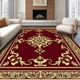 thumbnail image 1 of ODIKA 2'x3' Machine Washable Non-Slip Area Rug, Crimson Elegance Hallway featuring Damask Motifs High Traffic Rug with Pad, Red, 604442, 1 of 8