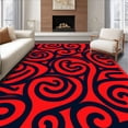 thumbnail image 1 of ODIKA 2'x3' Machine Washable Non-Slip Area Rug, Crimson Storm Abstract Swirl with Dynamic Flow Design High Traffic Rug, Red, 660630, 1 of 7