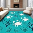 thumbnail image 1 of ODIKA 2'x3' Machine Washable Non-Slip Area Rug, Crustacean Harbor Front Porch Cushioned Welcome High Traffic Rug with Pad, Blue, 655602, 1 of 8