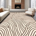 thumbnail image 1 of ODIKA 2'x3' Machine Washable Non-Slip Area Rug, Curved Line Modern Artistic Floor with Rhythmic High Traffic Rug, Ivory, 558650, 1 of 7