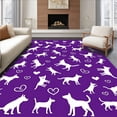 thumbnail image 1 of ODIKA 2'x3' Machine Washable Non-Slip Area Rug, Cute Canine Design Plush with Accents High Traffic Rug, Purple, 587225, 1 of 7