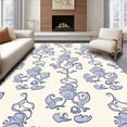 thumbnail image 1 of ODIKA 2'x3' Machine Washable Non-Slip Area Rug, Damask Scroll with Baroque Vine Motifs High Traffic Rug, Blue, 526740, 1 of 7