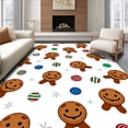 thumbnail image 1 of ODIKA 2'x3' Machine Washable Non-Slip Area Rug, Delightful Cookie Parade Winter Wonderland Decorative Hearth High Traffic Rug, Brown, 734837, 1 of 7