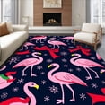 thumbnail image 1 of ODIKA 2'x3' Machine Washable Non-Slip Area Rug, Delightful Rosy Waterfowl Yuletide Greeting Entrance Adornment High Traffic Rug with Pad, Pink, 653115, 1 of 8