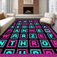 thumbnail image 1 of ODIKA 2'x3' Machine Washable Non-Slip Area Rug, Developmental Literacy Grid Design with Weekly Schedule High Traffic Rug, Pink, 691643, 1 of 7