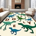 thumbnail image 1 of ODIKA 2'x3' Machine Washable Non-Slip Area Rug, Dinosaur Alphabet Adventure Learning Discovery Floor High Traffic Rug with Pad, Green, 689234, 1 of 8