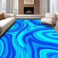 thumbnail image 1 of ODIKA 2'x3' Machine Washable Non-Slip Area Rug, Dreamscape with Fluid Marbled Veins and Misty Highlights High Traffic Rug, Blue, 374621, 1 of 7