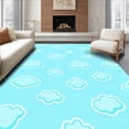 thumbnail image 1 of ODIKA 2'x3' Machine Washable Non-Slip Area Rug, Dreamy Cloud Swirl Bathroom With Charming Sky Illustration High Traffic Rug with Pad, Blue, 725337, 1 of 8