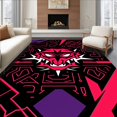 thumbnail image 1 of ODIKA 2'x3' Machine Washable Non-Slip Area Rug, Dynamic Ice Hockey Emblem Featuring Bold and Strokes High Traffic Rug, Black, 677951, 1 of 7