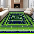 thumbnail image 1 of ODIKA 2'x3' Machine Washable Non-Slip Area Rug, Dynamic Interlocking Gridiron with Athletic Motif Accents High Traffic Rug, Green, 671841, 1 of 7