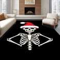 thumbnail image 1 of ODIKA 2'x3' Machine Washable Non-Slip Area Rug, Edgy Haunted Claus Skeleton Foam Duo High Traffic Rug with Pad, Red, 735420, 1 of 8